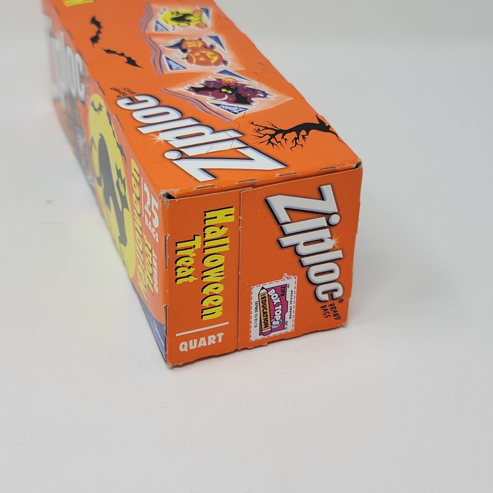 NOS 2009 Ziploc Halloween Print Quart Bags - 25 count - Bats Cats Jack-O-Lantern - Picture 8 of 14
